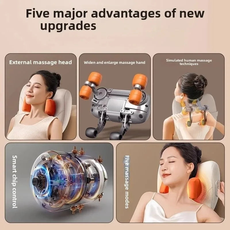 Relax Anywhere: Wireless Heated Shiatsu Massager for Neck & Back