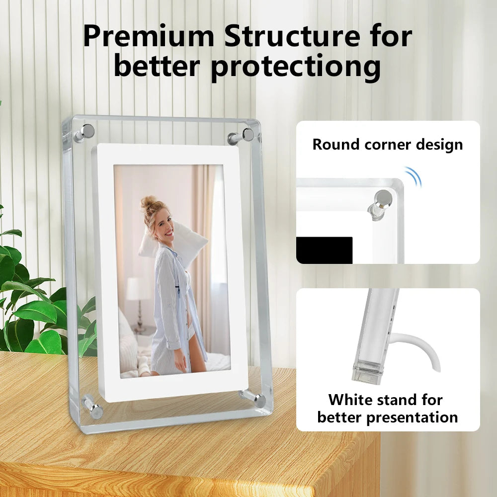 Acrylic Digital Frame for Bright, Easy Photo Moments Anywhere