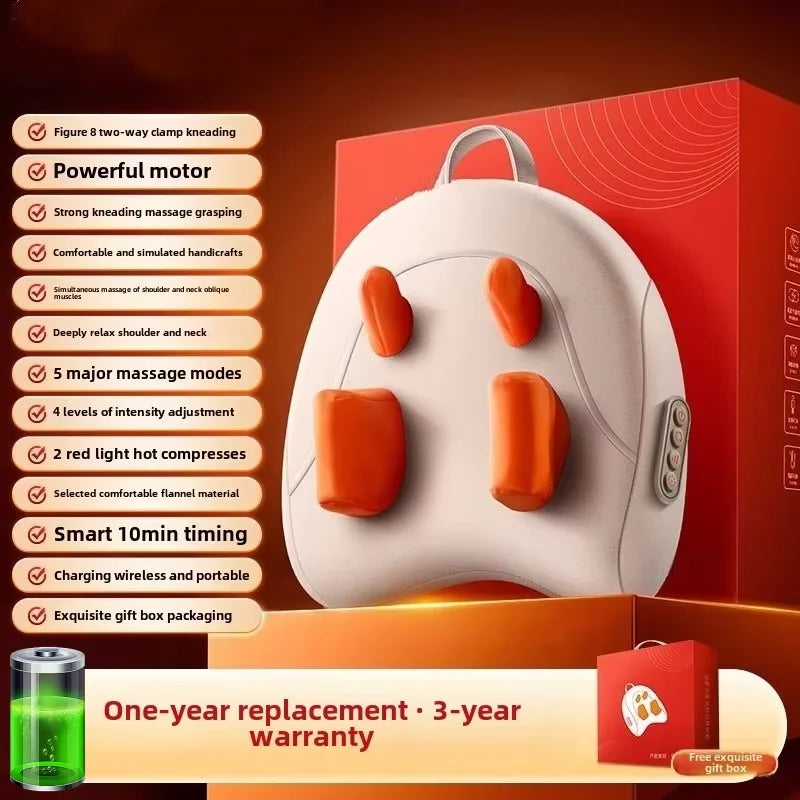 Relax Anywhere: Wireless Heated Shiatsu Massager for Neck & Back