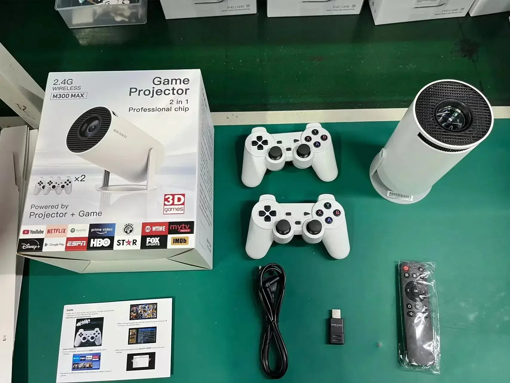 M300 Max Retro Game Console Projector for Fun Home Entertainment